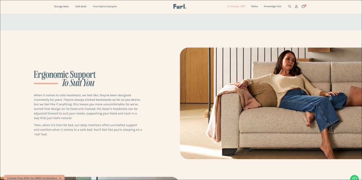 swan sofa bed by Furl